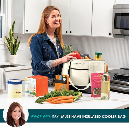 Bolso de lona térmico aislado Rachael Ray, color marfil