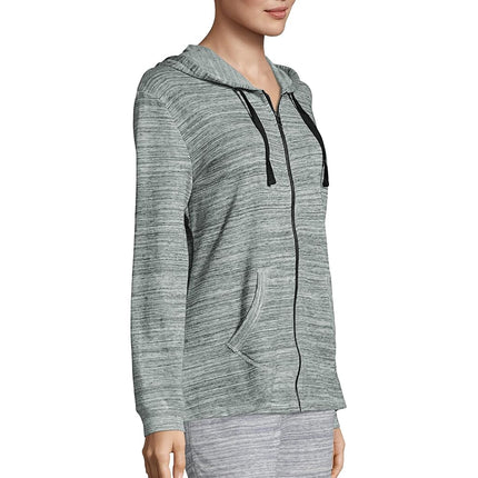 Hanes womensO46931French Terry Full-zip Hoodie Long Sleeve Warm Up or Track Jacket - black - XXL