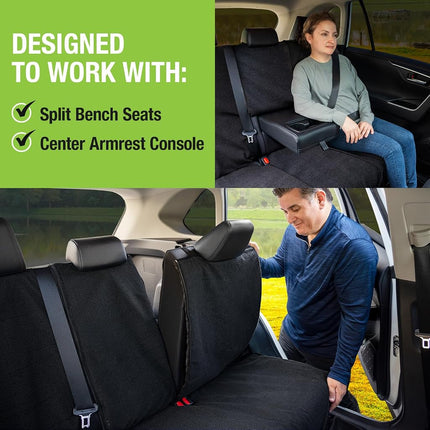 Season Guard Back Seat Towel Seat Cover for Cars; Great for After Gym Workouts, Dogs, and Outdoor Activities; Universal Fit for Cars SUVs Vans Trucks, EZ fit, Non Slip Grip, Black
