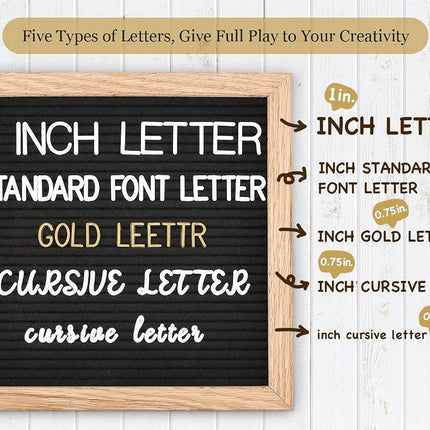 Felt Letter Board with Letters - Pre Cut & Sorted 660 Letters Cursive Word Pack, 10X10 Letter Board, Letterboard, Message Board, Letter Boards with Stand, Sorting Tray, Wall Mount.