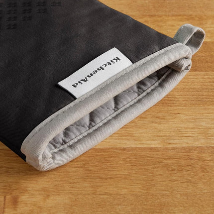 KitchenAid Oven Mitt Set, Cotton, Black, 7"x12.5"