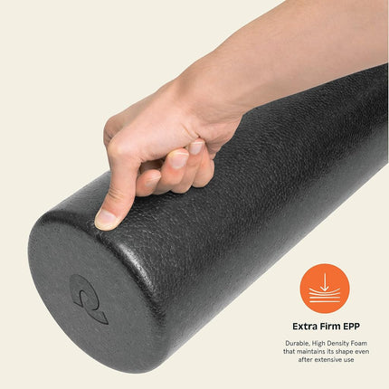 Rouleau de massage en mousse EPP extra-ferme Retrospec Relief FR de 45,7 cm et 91,4 cm de densité élevée pour l'exercice, le yoga, le Pilates et la récupération musculaire après l'entraînement, facile à utiliser, 91,4 cm