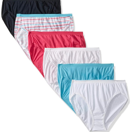 Lot de 6 culottes taille haute en coton assorties Fruit of the Loom pour femme, FTL-6DHICAS, 6