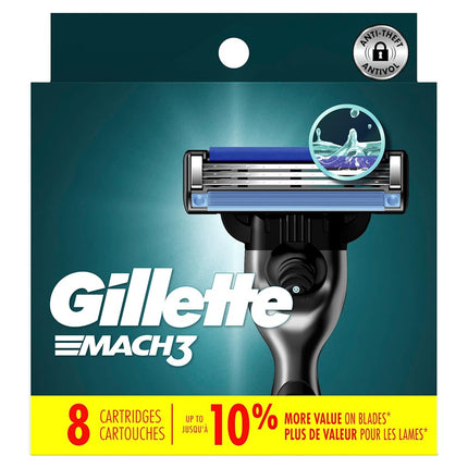 Gillette Mach3 Men's Razor Blade Refills, 8 Count