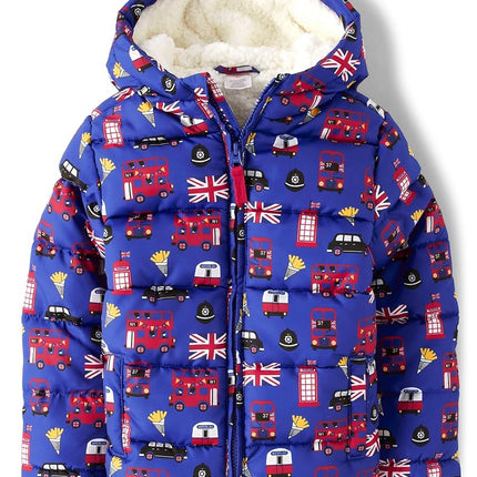 Gymboree Boys' and Toddler Puffer Jacket, London Blue, 8