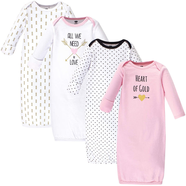 Hudson Baby Baby Cotton Gowns, Heart, Preemie-Newb