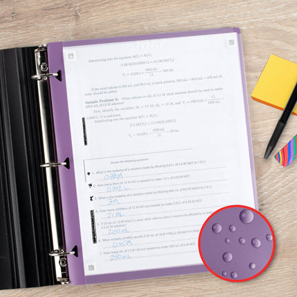 Five Star 2 Pocket Folder, 4 Pack, Customizable Cover, Folder with Pockets, Fits 3 Ring Binder, Plastic, White, Amethyst Purple, Harvest Yellow, Tidewater Blue (330092B-ECM)