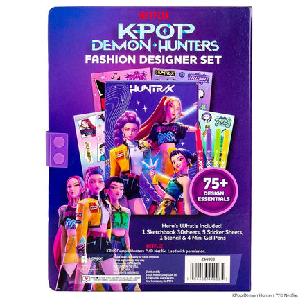 Kpop Demon Hunters™ Fashion Sketch Set, Includes Coloring Book, Gel Pens, Kpop Demon Hunters Stickers, Stencils & More, Great Girls Toys Age 6-8
