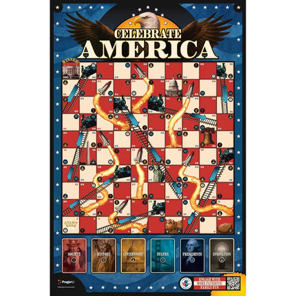 PragerU: Celebrate America - Race to The White House Board Game - USA Trivia Game, America's 250th Anniversary Edition, Families & Kids Ages 8, 2+ Players, Made in