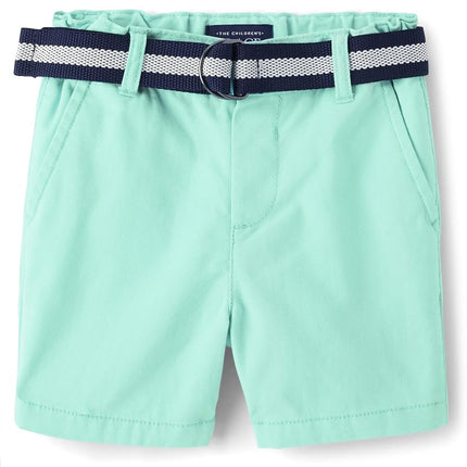 Short en sergé avec ceinture pour bébé et tout-petit garçon The Children's Place, couleur bleu aquatique doux, 18-24 mois