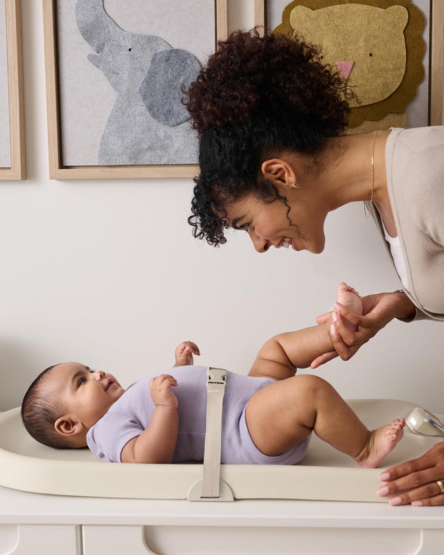 Skip Hop Baby Changing Pad Nursery Style Light-Up Wipeable and Contoured with Cushioned Foam Fits Standard Changing Tables Oat