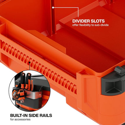 Klein Tools 54300MBX MODbox Small Tool Box, Heavy Duty Organizer with Removable Tray, Water and Debris Resistant, Stackable Module
