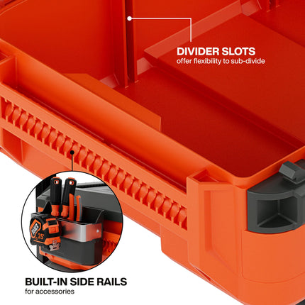 Klein Tools 54300MBX MODbox Small Tool Box, Heavy Duty Organizer with Removable Tray, Water and Debris Resistant, Stackable Module
