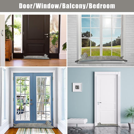 Marwood Decorative Wind Stopper 96cm Door & Window Draft Stopper Snake Noise Blocker Grey Dog 38"