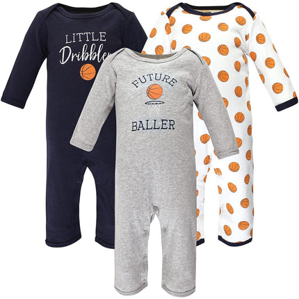 Hudson Baby baby-girls Cotton Coveralls, Basketball, 9-12 Months