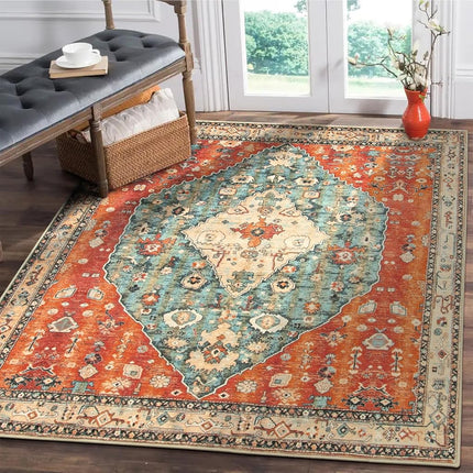 Lahome Boho Tribal Square 4x4 Area Rug, Washable K