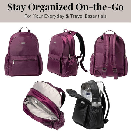 Baggallini Women's Essential Laptop Backpack, Mulberry, One Size