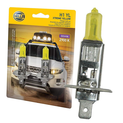 HELLA H1 YL Xtreme Yellow Bulbs, 12V, 55W