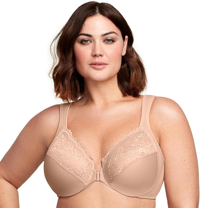 Glamorise Wonderwire Front-Closure Underwire Bra 1245 (Women's & Women's Plus)