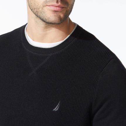 Suéter acanalado para hombre Nautica, negro verdadero, XL