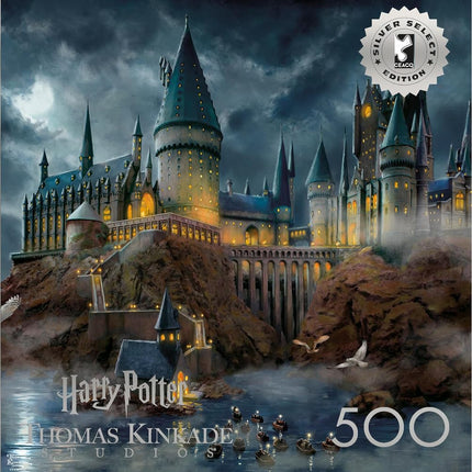 Ceaco 500 Piece Thomas Kinkade Hogwarts Castle Puzzle for Adults, Silver Select - 500 Piece Jigsaw Puzzle - Challenging and Colorful Puzzle for Adults – Precision-Cut Pieces, Beautiful Artwork