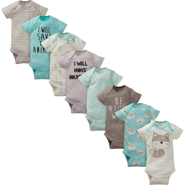 Gerber unisex-baby 8-pack Short Sleeve Onesies Bod