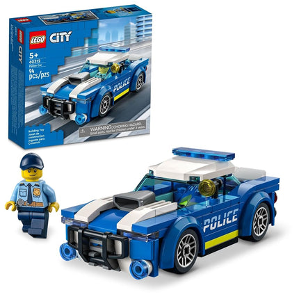 LEGO City Police Car 60312 Building Kit for Kids Aged 5 and Up; Includes a Police Officer Minifigure with a Toy Flashlight and a Police Cap (94 Pieces)