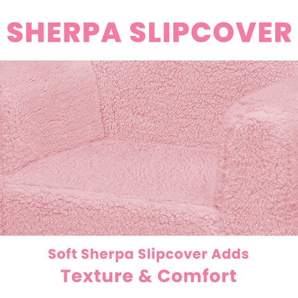 Sherpa Solid Colour Cozee Chair Sherpa Pink