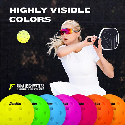 Franklin Sports Outdoor - X-40 Pickleball Balls - USA (USAPA) Approved - 12 Pack Outside - Optic Yellow - US Open Ball