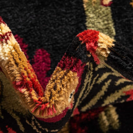 Alfombra de área negra Unique Loom Barnyard Collection French Country Cottage Roosters (2,7 m x 3,6 m)