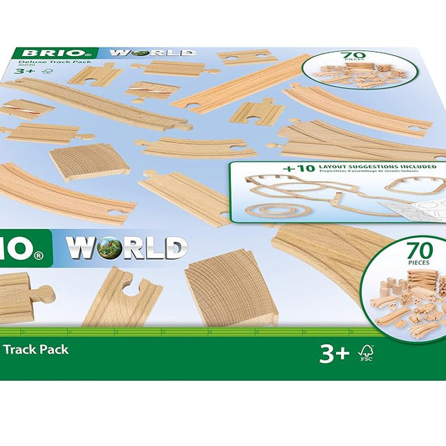 BRIO World Deluxe Track Pack for Kids, 70 Piece Wo