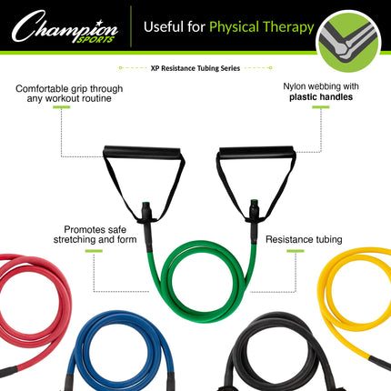 Champion Sports XP400 Heavy Resistance Tubing w/PVC Handle, Blue