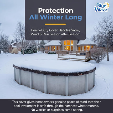 Blue Wave Defender 8-Year 16 feet x 28 feet Oval Above-Ground Winter Cover for 12 feet x 24 feet Pool'