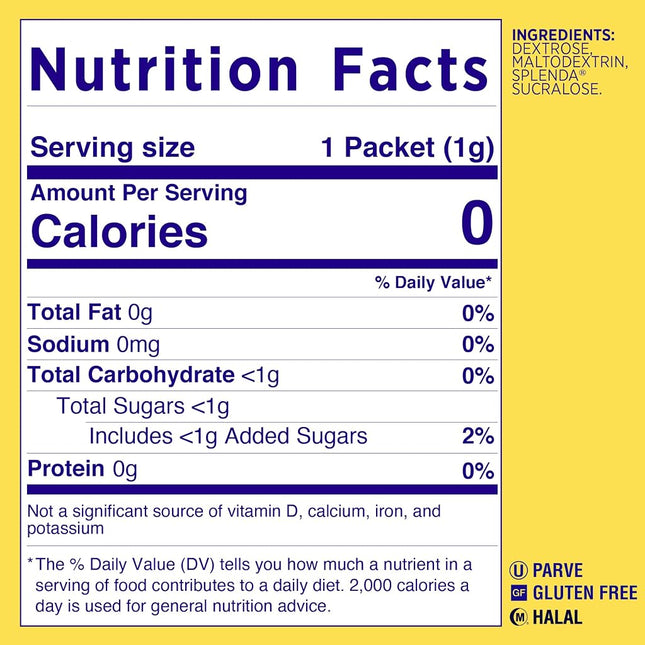 Splenda No Calorie Sweetener 1000 Individual Packets Value Pack (Net Wt. 2.2