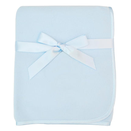 TL Care Fleece Blanket with Satin Trim, Blue, 3/8"