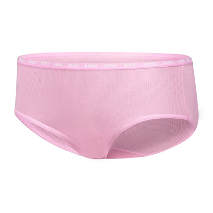 Hanes Girls' Little Moves Briefs, Breathable Stretch Tween Underwear, X-Temp, Moisture-Wicking, 6-Pack, Pink/Black/Grey, Pink/Black/Grey, 6
