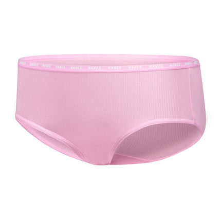Hanes Girls' Little Moves Briefs, Breathable Stretch Tween Underwear, X-Temp, Moisture-Wicking, 6-Pack, Pink/Black/Grey, Pink/Black/Grey, 6