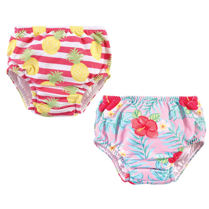 Hudson Baby Unisex Swim Diapers, Tropical Floral, 