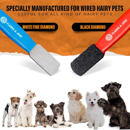 Stripping Metal Stone Diamond Edged for Dogs, Cats & Pets with Plastic Grip (2 Piece Pack of Coarse & Fine)