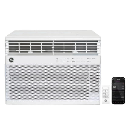 GE AWCS12WWA Window Air Conditioner, Wi-Fi Enabled, Energy-Efficient Cooling for Large Rooms up to 550 sq ft, Easy Install Kit, Control Using Remote or Smartphone App, New 12,000 BTU, White