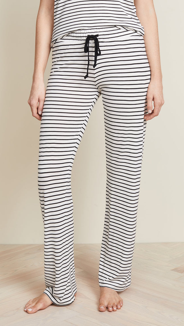 PJ Salvage Women's Basics Lounge Pant Pajama Bottom, Rayon Stripe, Large