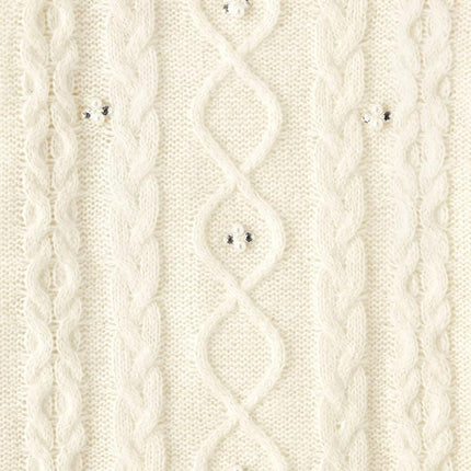 The Children's Place Girls' Long Sleeve Sweater Dress, White Cable Knit, X-Small