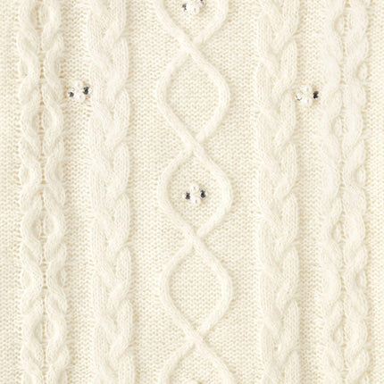 The Children's Place Girls' Long Sleeve Sweater Dress, White Cable Knit, X-Small