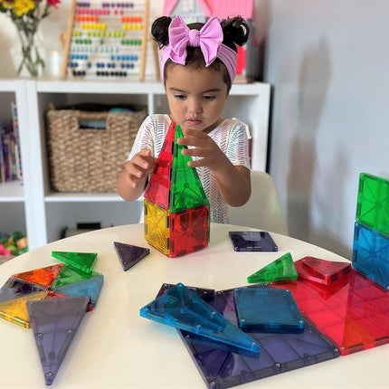 MAGNA-TILES Classic 32-Piece Magnetic Construction Set | Magnet Building Blocks | STEM Engineering Toys & Math Manipulatives | Preschool, Classroom, Playroom, Sensory Room Essentials