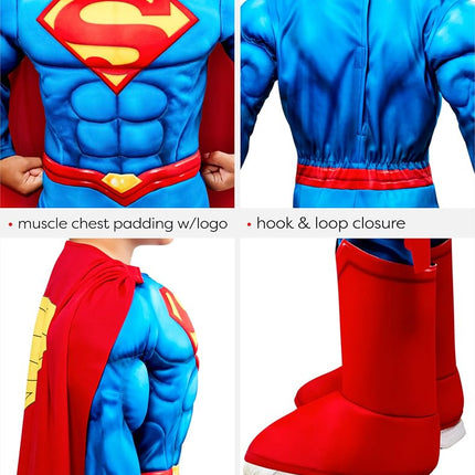 Rubie's Boy's Superman Deluxe Padded Costume Jumpsuit and Cape, 4T
