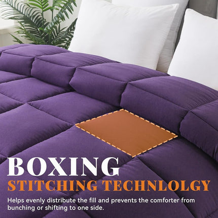 Down Alternative Comforter Purple King Size - All Season Duvet Insert