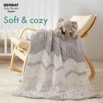 Bernat Baby Blanket Dappled Cake Wandering Blue Yarn - 2 Pack of 300g/10.5oz - Polyester - 6 Super Bulky - 220 Yards - Knitting, Crocheting & Crafts, Chunky Chenille Yarn