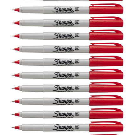 Sharpie Color Burst Permanent Markers, Ultra-Fine Point, Red