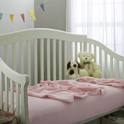 TL Care Supreme 100% Natural Cotton Jersey Knit Fitted Crib Sheet for Standard Crib and Toddler Mattresses, Pink, 28" x 52", Soft Breathable, for Girls