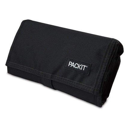 PACKIT Freezable Insulated Lunch Bag - Foldable and Reusable Design with Built-in EcoFreeze Gel Technology | Keeps Contents Cool for Up to 10 Hours | Zip Closure, Leak-Proof, BPA-Free | Black